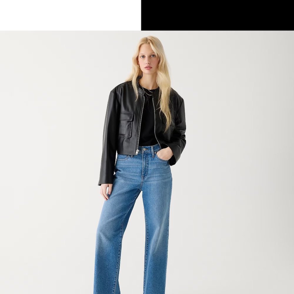 new j.crew slim wide leg 2014 jeans BR683 27 LAKESHORE WASH